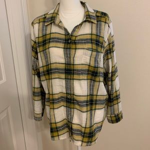 American Eagle Blue and Yellow Flannel